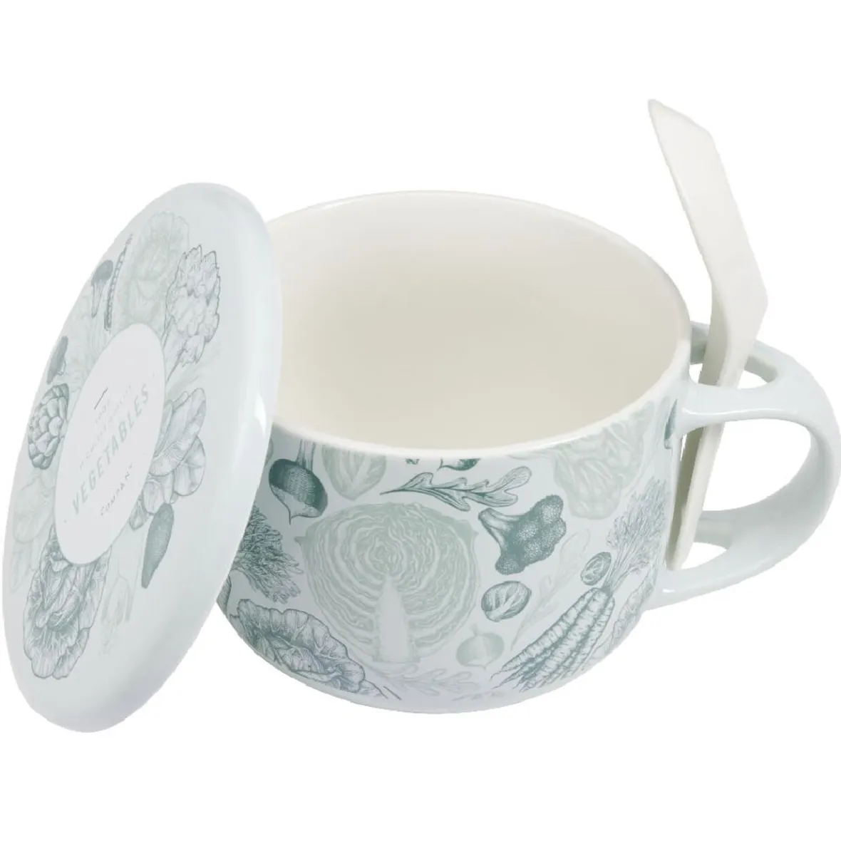 Gifi Bol soupe jumbo 62cl et cuillère porcelaine nature| Vaisselle Et Accessoires De Table