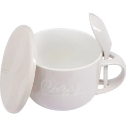 Gifi Bol soupe jumbo 62cl et cuillère porcelaine cocooning| Vaisselle Et Accessoires De Table
