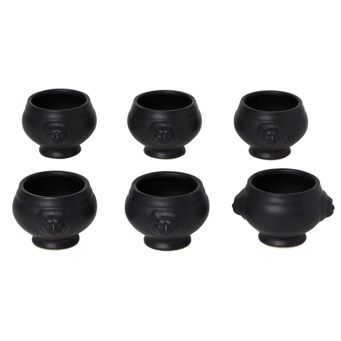 Gifi Bol tête de lion noir mat x6| Vaisselle Et Accessoires De Table