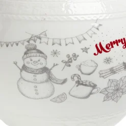 Conservation Alimentaire<Gifi Bonbonnière en céramique décor Noël rouge blanc