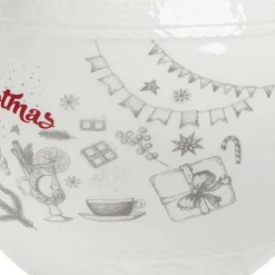Conservation Alimentaire<Gifi Bonbonnière en céramique décor Noël rouge blanc