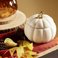 Conservation Alimentaire<Gifi Bonbonnière Halloween forme citrouille porcelaine blanc Ø18 cm