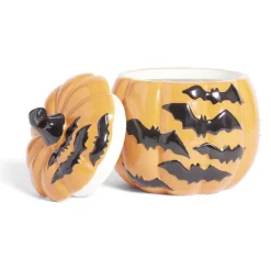 Conservation Alimentaire<Gifi Bonbonnière Halloween 1L citrouille orange chauve-souris noires Ø13,5xH15,8cm