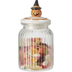 Conservation Alimentaire<Gifi Bonbonnière transparente couvercle déco citrouille Halloween 1L