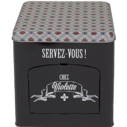 Conservation Alimentaire<Gifi Boîte à biscuits carrée design "Servez-vous - Chez Violette"