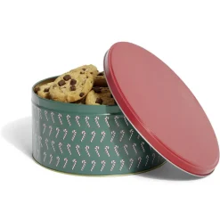 Conservation Alimentaire<Gifi Boîte à biscuits de Noël ronde en métal rouge et vert x3