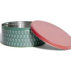 Conservation Alimentaire<Gifi Boîte à biscuits de Noël ronde en métal rouge et vert x3