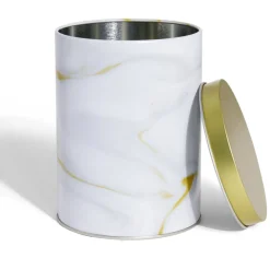 Conservation Alimentaire<Gifi Boîte à biscuits ronde métal blanc doré Ø10,5H14cm
