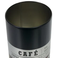 Conservation Alimentaire<Gifi Boîte à café ronde en métal décorée noir