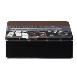 Conservation Alimentaire<Gifi Boîte à chocolat rectangulaire en métal décorée marron