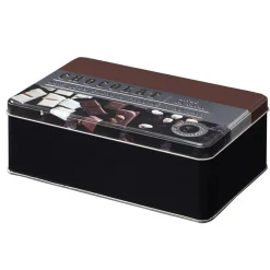 Conservation Alimentaire<Gifi Boîte à chocolat rectangulaire en métal décorée marron