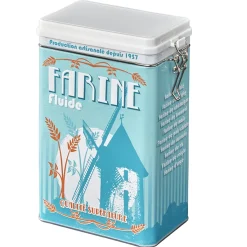 Conservation Alimentaire<Gifi Boîte à farine en métal design vintage bleu