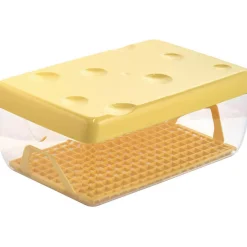 Conservation Alimentaire<Gifi Boîte à fromage avec couvercle transparente et jaune 3 L