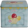 Gifi Boîte à gâteaux bleue décor glace multicolore| Vaisselle Et Accessoires De Table