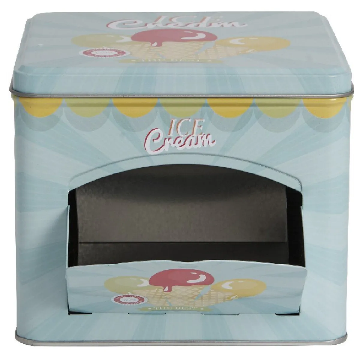 Gifi Boîte à gâteaux bleue décor glace multicolore| Vaisselle Et Accessoires De Table