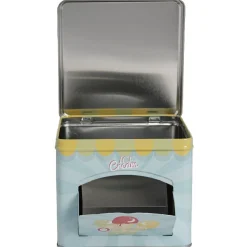 Gifi Boîte à gâteaux bleue décor glace multicolore| Vaisselle Et Accessoires De Table