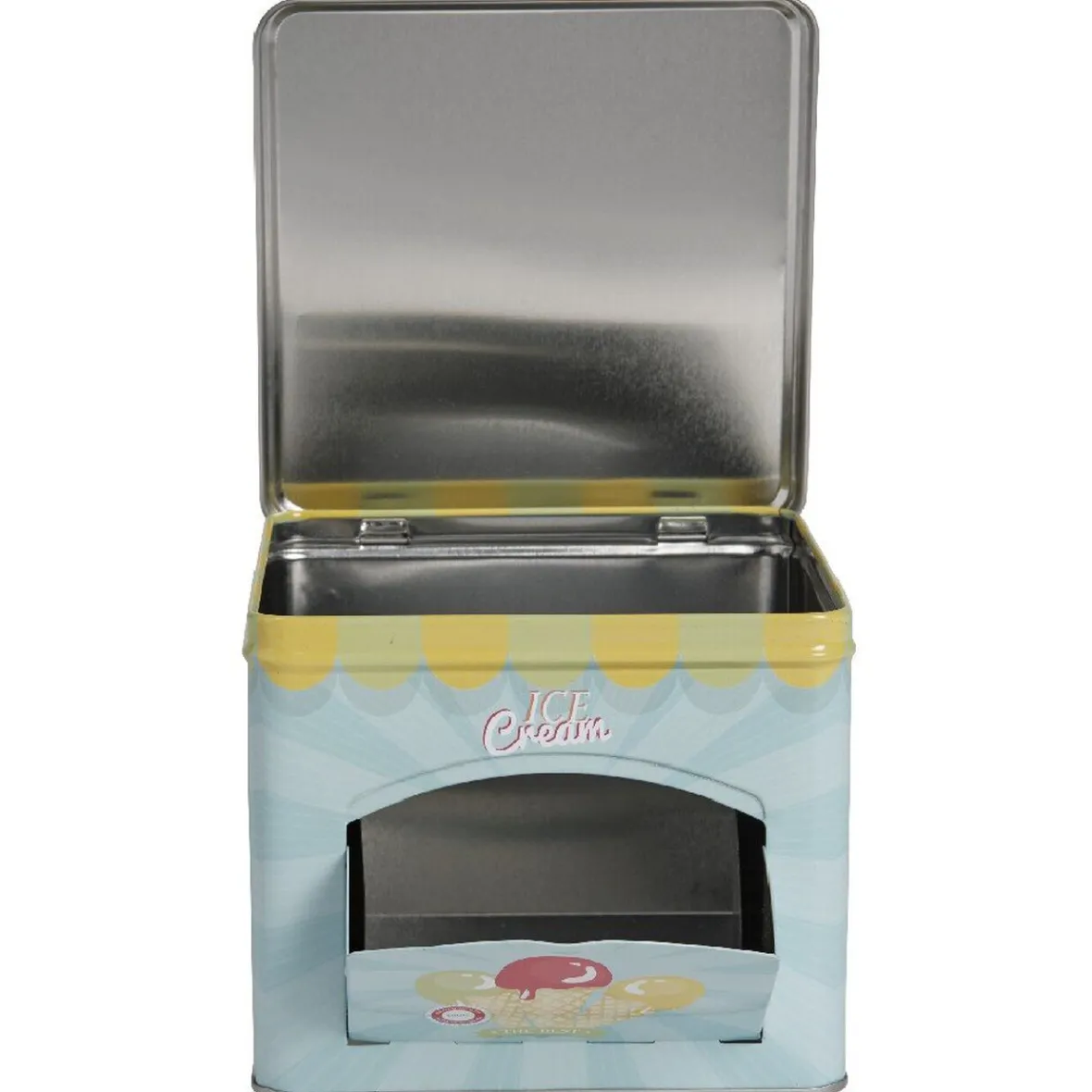 Gifi Boîte à gâteaux bleue décor glace multicolore| Vaisselle Et Accessoires De Table