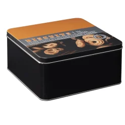 Conservation Alimentaire<Gifi Boîte à gâteaux carrée en métal décorée marron