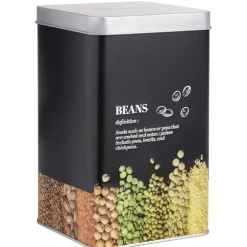 Conservation Alimentaire<Gifi Boîte à légumes secs en métal noir design beans - 10,7x10,7xH.17,5cm