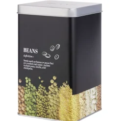 Conservation Alimentaire<Gifi Boîte à légumes secs en métal noir design beans - 10,7x10,7xH.17,5cm