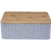Gifi Boîte à pain métal design géométrique et couvercle bambou| Vaisselle Et Accessoires De Table