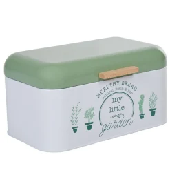 Vaisselle Et Accessoires De Table<Gifi Boîte à pain My little garden alu bambou blanche et verte