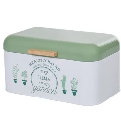 Vaisselle Et Accessoires De Table<Gifi Boîte à pain My little garden alu bambou blanche et verte