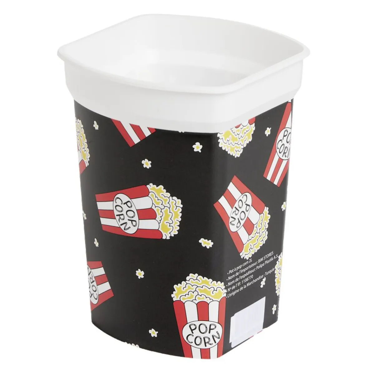 Gifi Boîte à pop corn 2L - 13,4x13,4xH18,4cm| Vaisselle Et Accessoires De Table