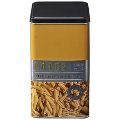 Conservation Alimentaire<Gifi Boîte à pâtes carrée en métal décorée jaune moutarde