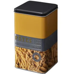 Conservation Alimentaire<Gifi Boîte à pâtes carrée en métal décorée jaune moutarde