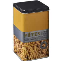 Conservation Alimentaire<Gifi Boîte à pâtes carrée en métal décorée jaune moutarde