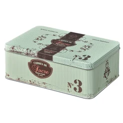 Gifi Boîte à sucre en métal design vintage romantique vert d'eau| Vaisselle Et Accessoires De Table