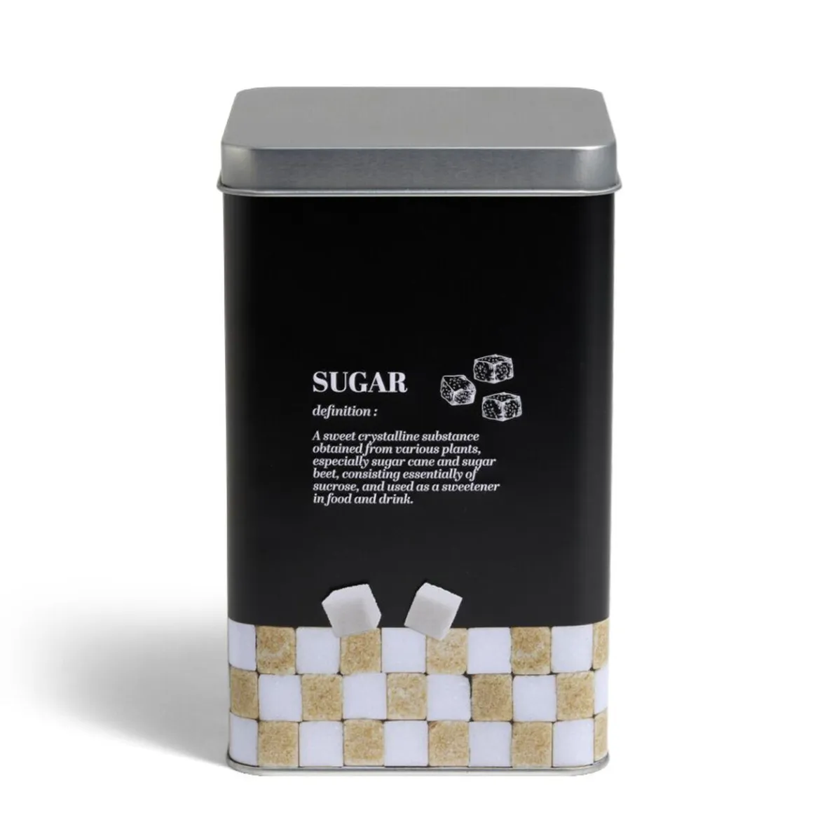 Conservation Alimentaire<Gifi Boîte à sucre en métal noir design Sugar - 10,7x10,7xH.17,5cm