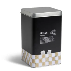 Conservation Alimentaire<Gifi Boîte à sucre en métal noir design Sugar - 10,7x10,7xH.17,5cm
