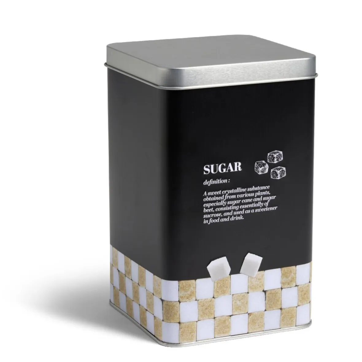 Conservation Alimentaire<Gifi Boîte à sucre en métal noir design Sugar - 10,7x10,7xH.17,5cm