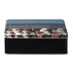 Conservation Alimentaire<Gifi Boîte à sucre rectangulaire en métal décorée bleu gris