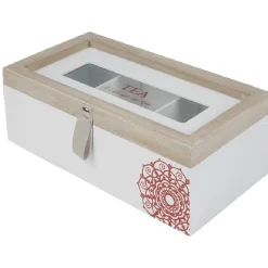 Conservation Alimentaire<Gifi Boîte à thé blanc naturel motif rosace