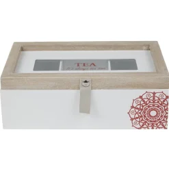 Conservation Alimentaire<Gifi Boîte à thé blanc naturel motif rosace