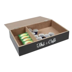 Vaisselle Et Accessoires De Table<Gifi Boîte à thé et café zigzag noir blanc et jaune