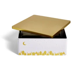 Conservation Alimentaire<Gifi Boîte alimentaire carré en fer décor doré 26x26xH10cm