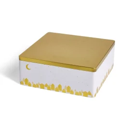 Conservation Alimentaire<Gifi Boîte alimentaire carré en fer décor doré 26x26xH10cm