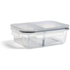 Conservation Alimentaire<Gifi Boîte alimentaire compartimentée en verre avec couvercle plastique 1L