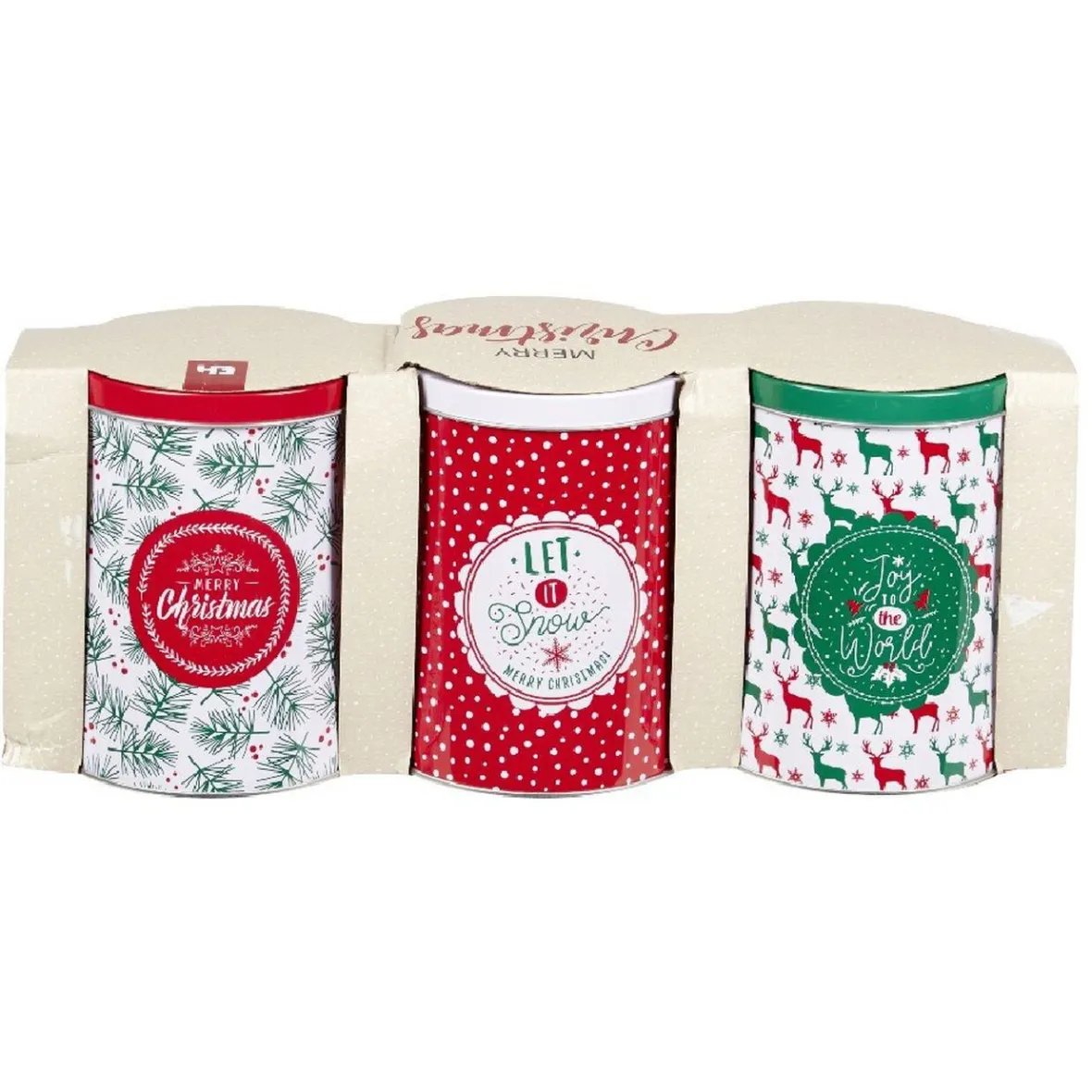 Gifi Boîte alimentaire design Noël métal x3| Vaisselle Et Accessoires De Table