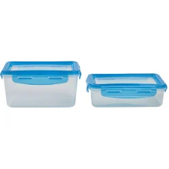Gifi Boîte alimentaire en plastique avec couvercle flexible en silicone x2| Vaisselle Et Accessoires De Table