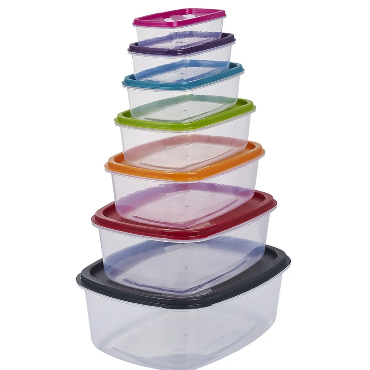 Conservation Alimentaire<Gifi Boîte alimentaire en plastique avec couvercle coloré x7