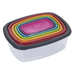 Conservation Alimentaire<Gifi Boîte alimentaire en plastique avec couvercle coloré x7