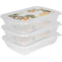 Gifi Boîte alimentaire motif légumes et fruits 1 L x3| Vaisselle Et Accessoires De Table