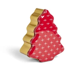 Conservation Alimentaire<Gifi Boîte alimentaire Noël forme sapin métal rouge et doré 18x14,5xH6,5cm