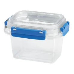 Conservation Alimentaire<Gifi Boîte alimentaire rectangulaire transparente bleu et blanc 0,5L