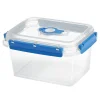 Conservation Alimentaire<Gifi Boîte alimentaire rectangulaire transparente bleu et blanc 1,5L